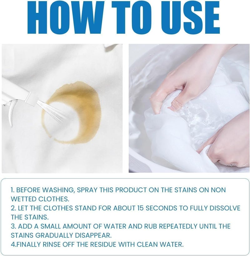 Laundry Stain Remover Spray, Multi-Fabric Stain Scrubber for Cotton, Polyester, Lace and Chiffon, Effectively More Stains (60ml) - Image 3