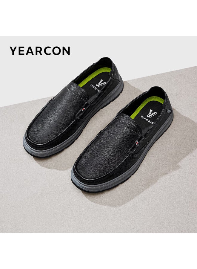 YEARCON Yierkang Men's Business Casual Loafers Comfortable Driving Shoes Peas Shoes Slip-on Footwear 53280w Black Size 40 - Image 1