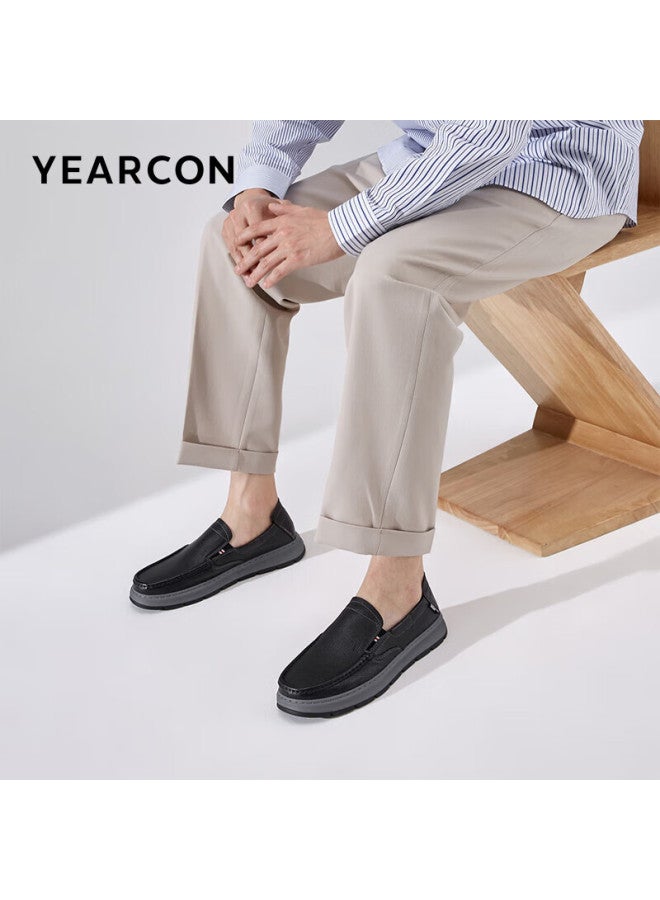 YEARCON Yierkang Men's Business Casual Loafers Comfortable Driving Shoes Peas Shoes Slip-on Footwear 53280w Black Size 40 - Image 2