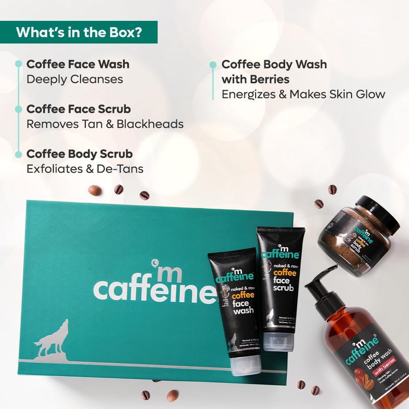 mCaffeine Shower Temptations Rakhi Gift Set for Sister/Bhabhi | Coffee Rich Products | Luxury Coffee Bath Indulgence in Premium Packaging | Women's Day Present for Her with Face Wash, Body Wash, Body Scrub, Face Scrub | Birthday Anniversary Raksha Bandhan Gift Hamper Set for Mother & Wife - Image 5