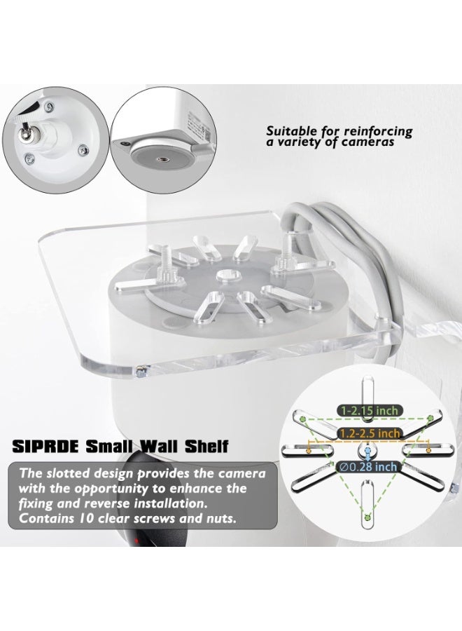 ZEESQUARE Acrylic Wall Shelf Set of 3 | Universal Clear Adhesive Floating Shelf for Security Cameras, WiFi Routers, Smart Speakers, Baby Monitors & Home Devices | No-Drill Wall Mount with Cable Clips - Image 4