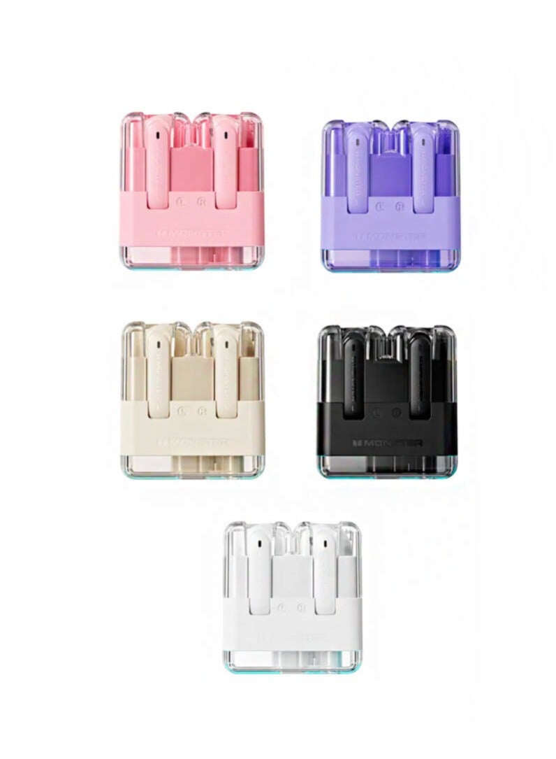 Monster XKT12 Wireless Bluetooth Earbuds Gaming Headphones Deep Bass Low Latency Game Headset with Built-in Microphone For Gaming Noise Canceling Headsets Pink - Image 4