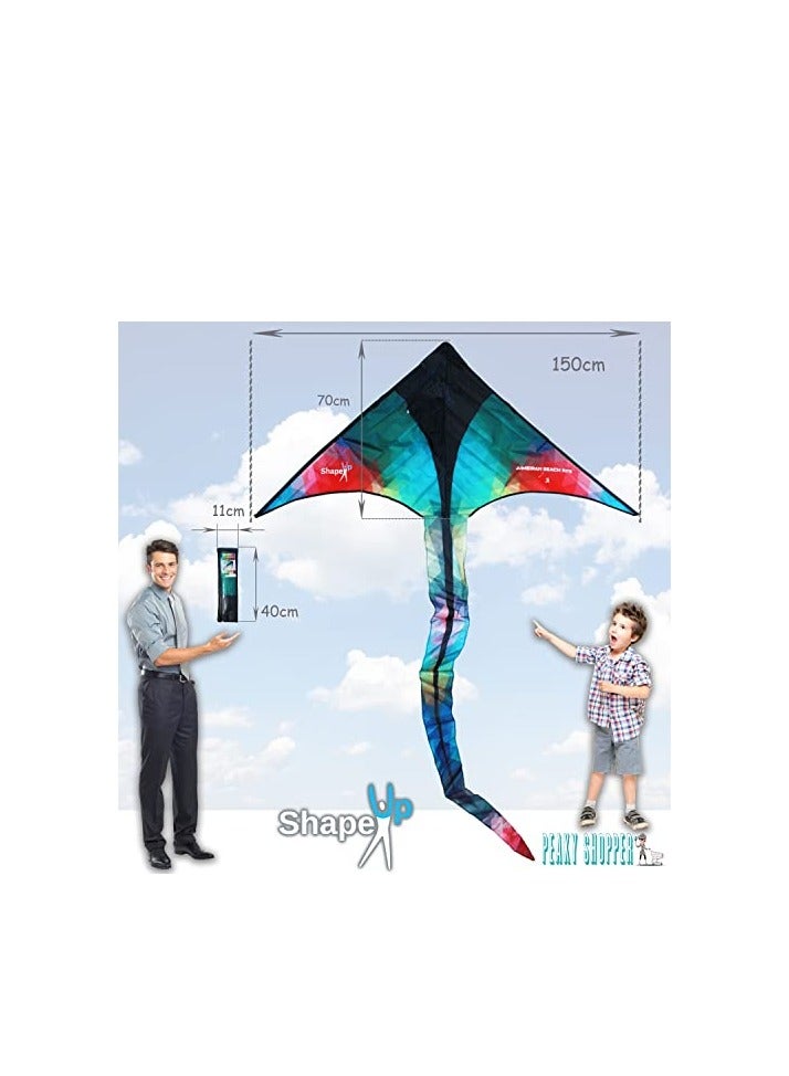 SHAPE UP Single Line Beach Kite for Kids & Adults, Kites for Beginner with 1.6 Meter Strong Kite String with Winder Handle, Easy-To-Fly Lightweight Sport & Outdoor Toys Great for All Ages (Serpentine) - Image 4