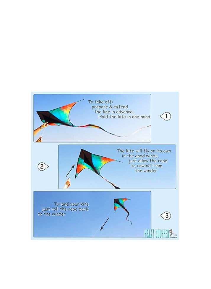 SHAPE UP Single Line Beach Kite for Kids & Adults, Kites for Beginner with 1.6 Meter Strong Kite String with Winder Handle, Easy-To-Fly Lightweight Sport & Outdoor Toys Great for All Ages (Serpentine) - Image 5