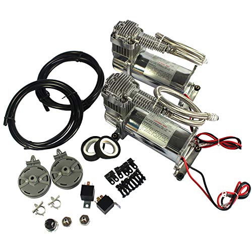 JDMSPEED New 12 Volt Dual Chrome 440C 200 PSI Air Compressor Kit 440C - Image 2