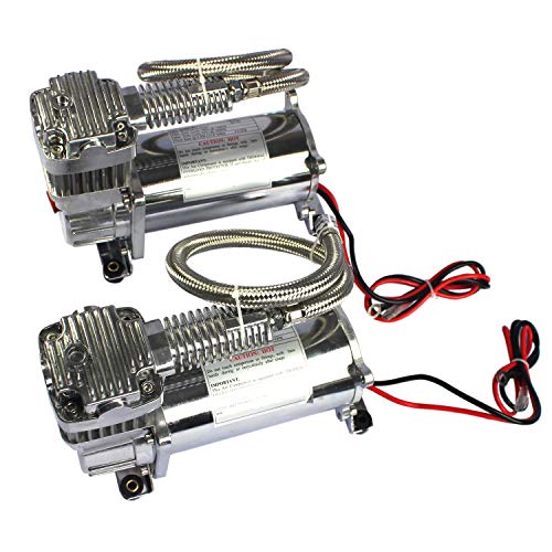 JDMSPEED New 12 Volt Dual Chrome 440C 200 PSI Air Compressor Kit 440C - Image 4