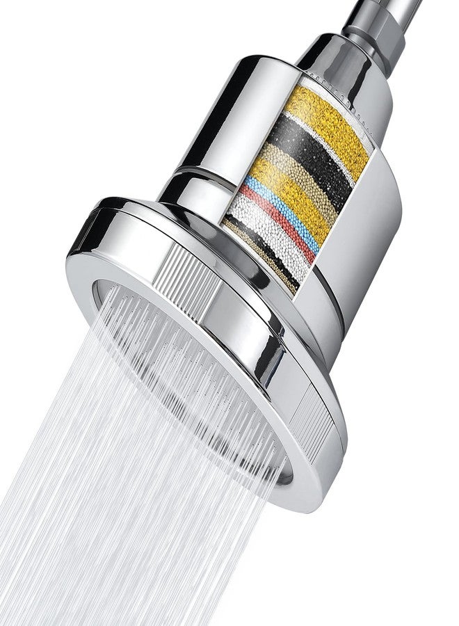 Voolan Filtered Shower Head - 20 Stage Luxury Rain Shower Filter For Hard Water for Remove Chlorine and Harmful Substances - 4.5" Round High Pressure Rainfall Showerhead (Chrome) - Image 1