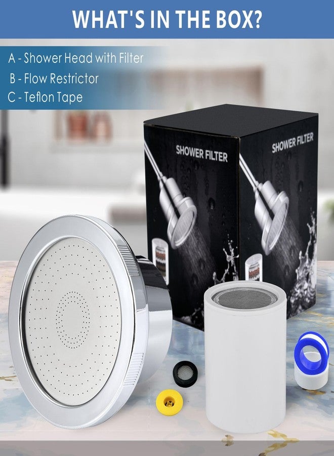 Voolan Filtered Shower Head - 20 Stage Luxury Rain Shower Filter For Hard Water for Remove Chlorine and Harmful Substances - 4.5" Round High Pressure Rainfall Showerhead (Chrome) - Image 5