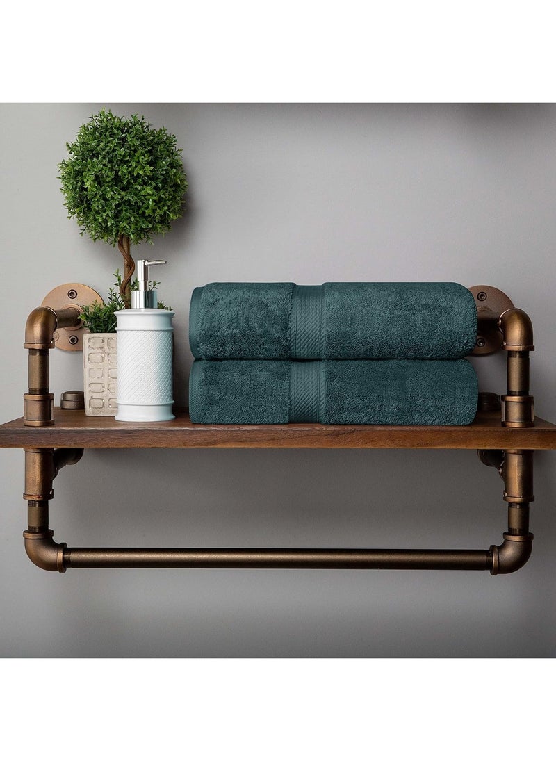 سيجنولا منشفة حمام سيجنولا 50 × 90 سم لون أخضر سكوتش، قطن 100%. - Image 2