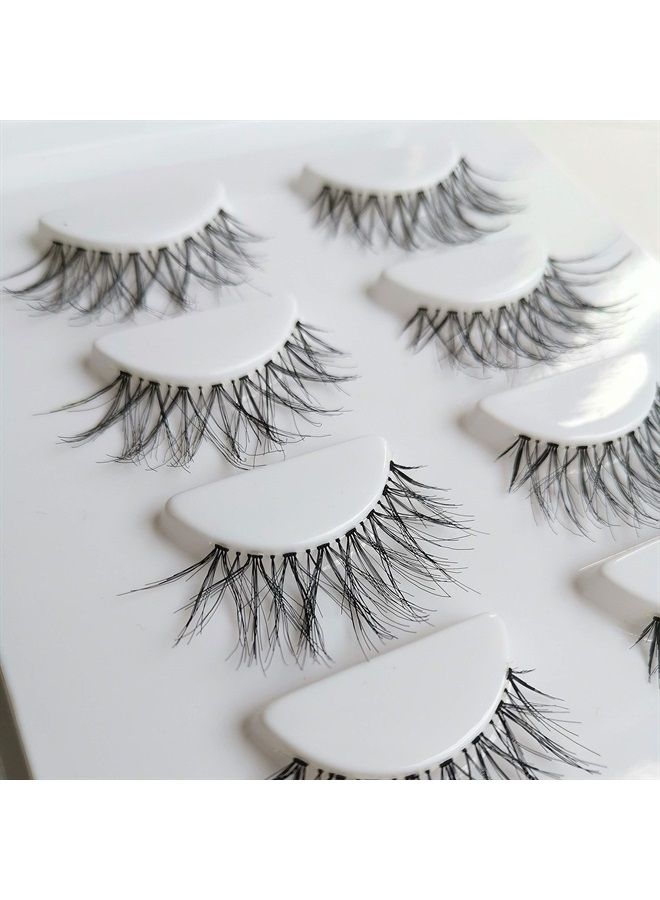 Crisscross Wispy False Eyelashes Extensions 5 Pairs Glamour Fake Mink Lashes, Winter