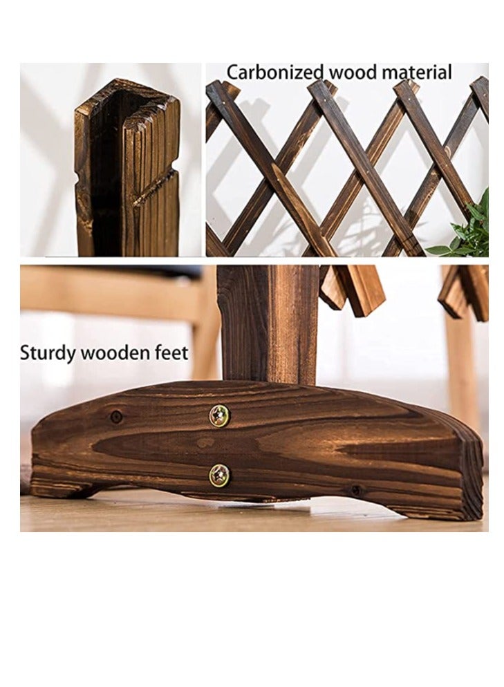 Generic Expendable Wooden Fence Trellis For Climbing Plants 120x30x12cm Brown Colour | Versatile Outdoor Garden & Pet Barrier | Telescopic Decorative Fence for Home, Balcony, & Villa | Portable Wicker Garden Grid  - Image 3