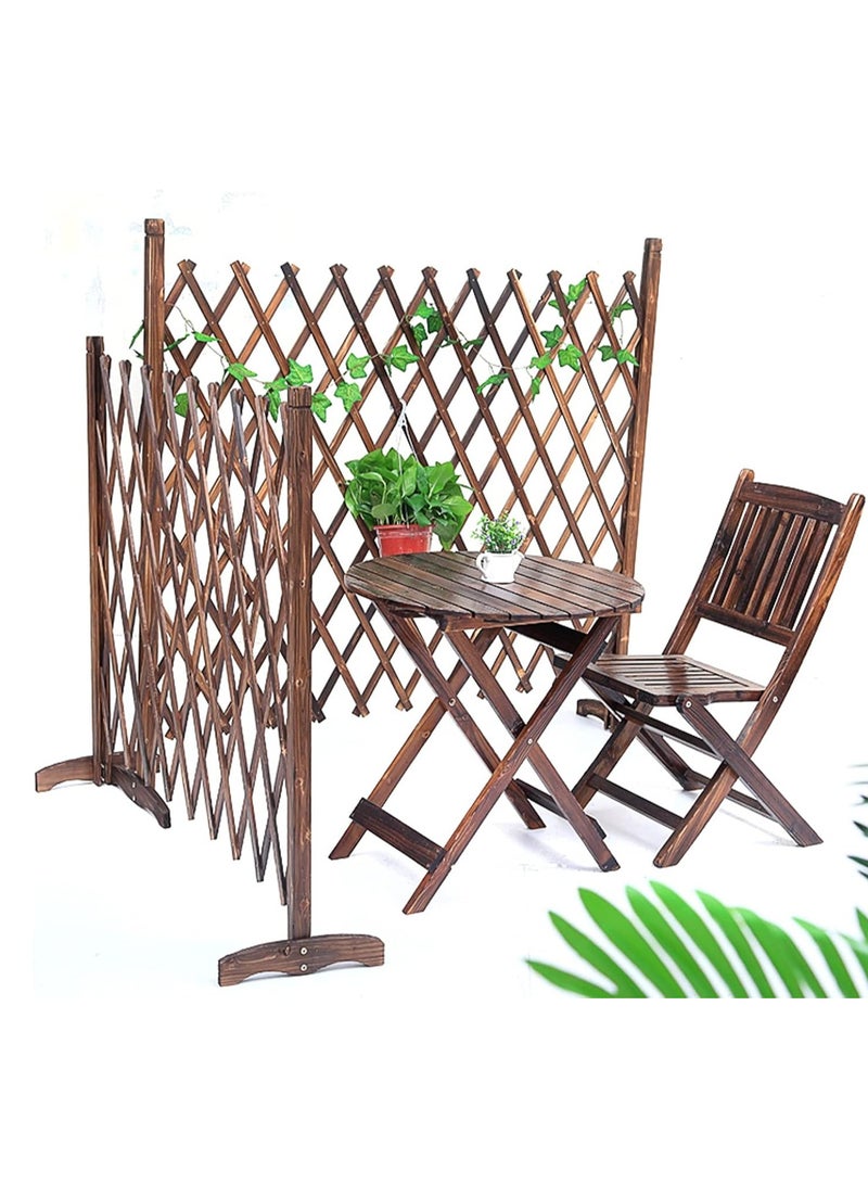Generic Expendable Wooden Fence Trellis For Climbing Plants 120x30x12cm Brown Colour | Versatile Outdoor Garden & Pet Barrier | Telescopic Decorative Fence for Home, Balcony, & Villa | Portable Wicker Garden Grid  - Image 4