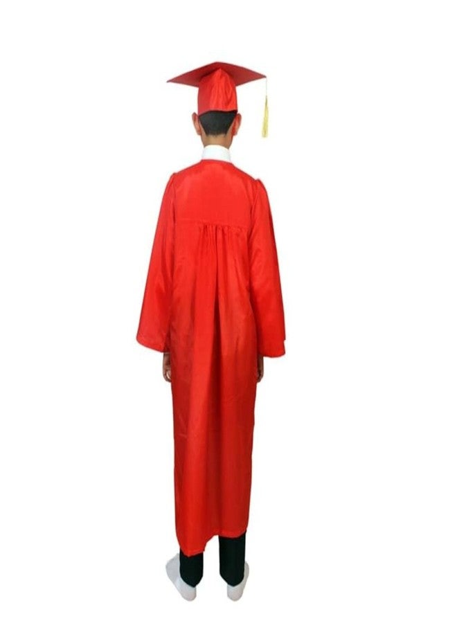 Desi Andaaz Kids Convocation Dress Graduation Gown and Cap Set | Breathable Polyester | Ideal for School, Nursery & Kindergarten Graduation(Red1)(5-6 Years) - Image 3