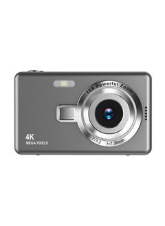 Ccd HD 4K Pixel Digital Camera Student Beginner Mini Card Machine Retro Fresh Photography-Color:Gray