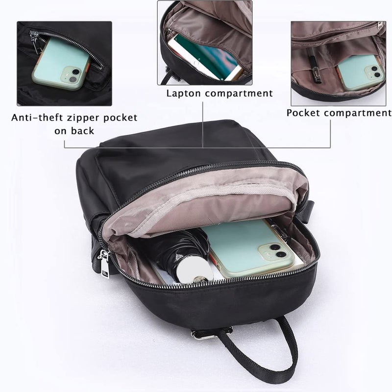 Etercycle Mini Backpack Purse for women, Small Backpack Purse, Shoulder Bag for Travel (Black) - Image 5