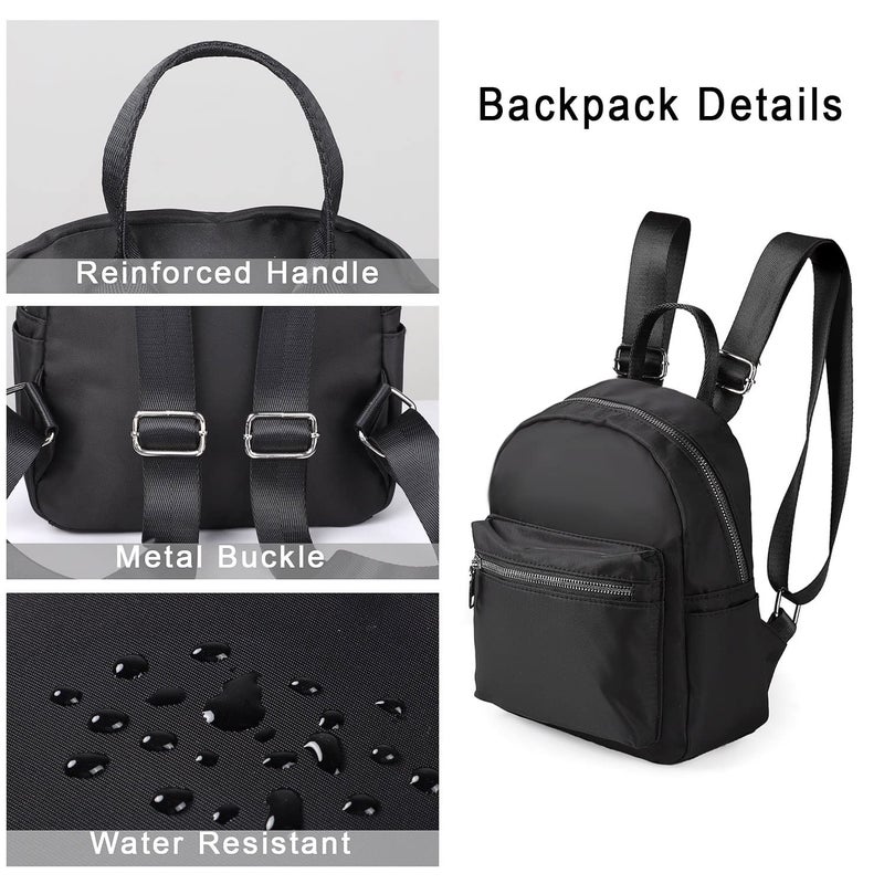 Etercycle Mini Backpack Purse for women, Small Backpack Purse, Shoulder Bag for Travel (Black) - Image 4