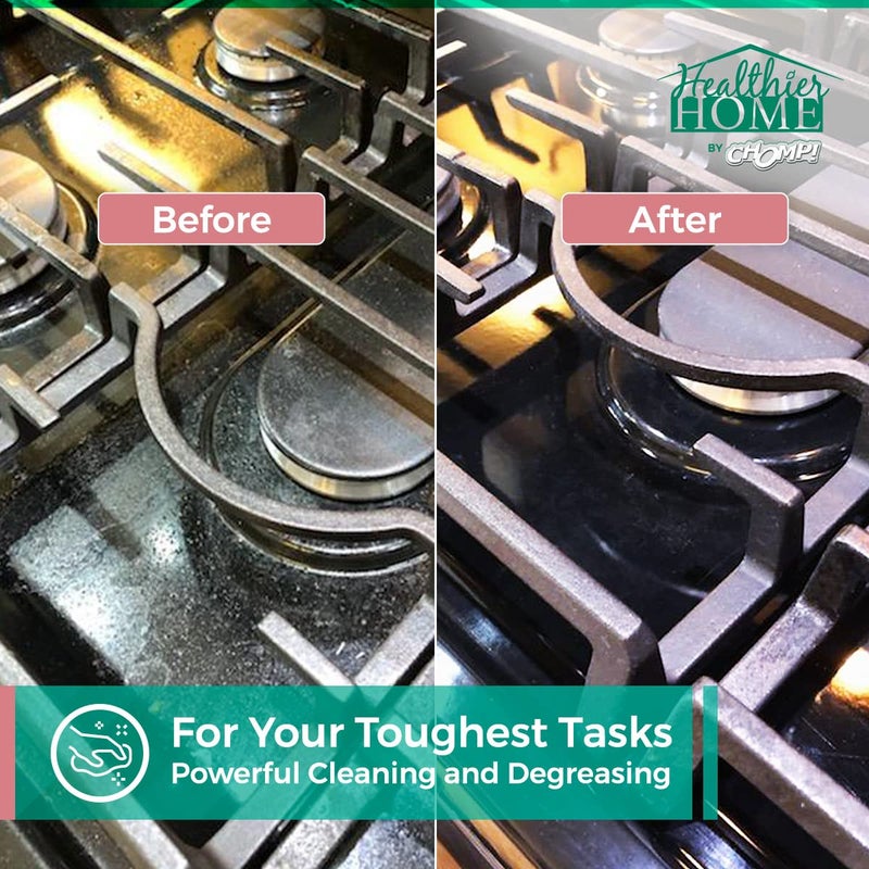 Chomp! Cleaner Degreaser Concentrated Refill: Healthier Home's Kitchen & Home Multi Purpose Degreasing Deodorizer & Stain Remover for, Kitchens, Appliances, Stoves, Ovens, Counters, Floors, Autos 1 G - Image 2