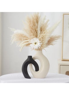 ba9ma Porcelain Vase by Ba9ma, Wedding Decor: Set of 2 Black and White Hollow Vase, Flower Vases, Modern Home Decor, Office Decor, Table Centerpieces, Shelf, Rack, Aesthetic Vase Decor  - Image 4