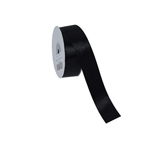 IHKFILAN Filan Double Face Satin Ribbon 1 Inch x 25 Yards Double Sided Solid Polyester Ribbon for Gift Wrapping Party Hair Braids Bow Baby Shower Decoration Floral Arrangement Craft Supplies, Black - Image 2
