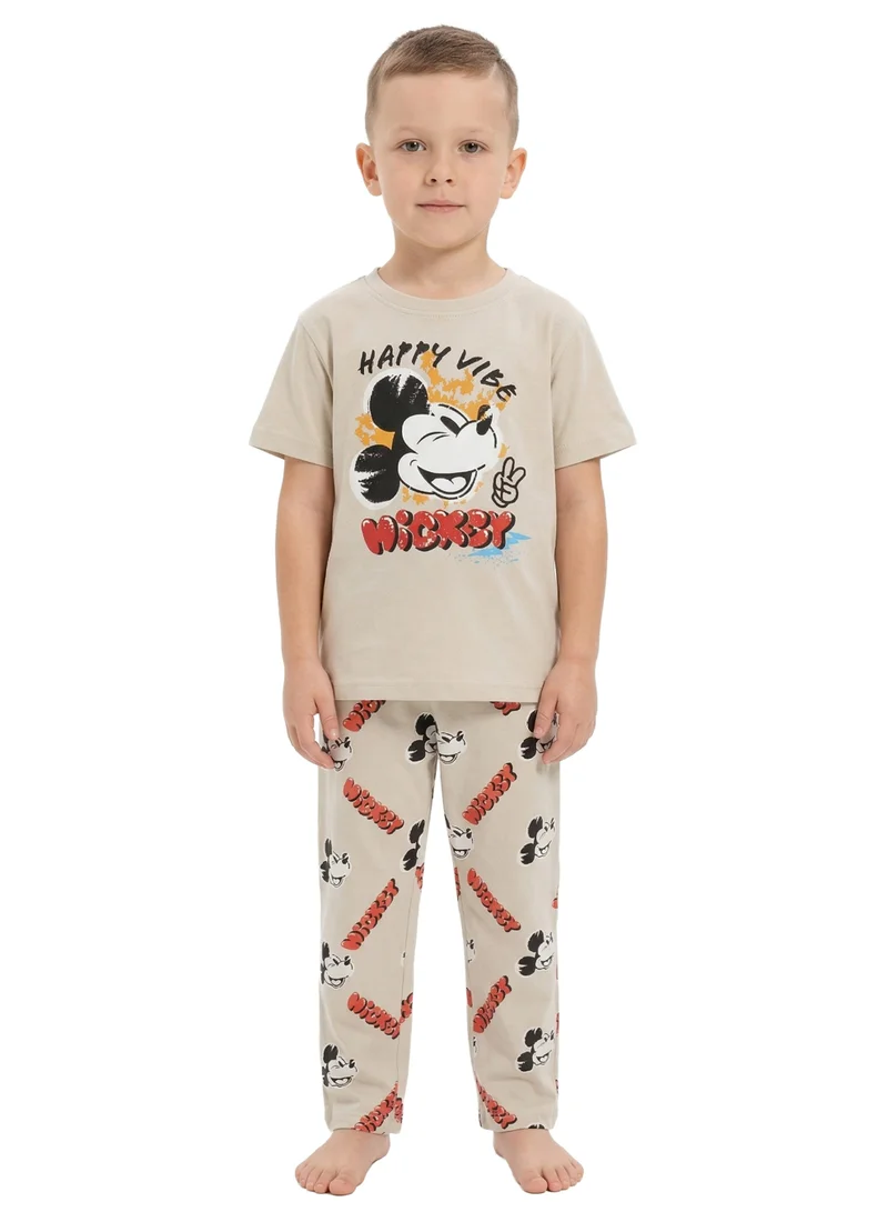 ديزني Toddler Boys Disney Mickey Mouse Printed T-Shirt & Pyjama Set