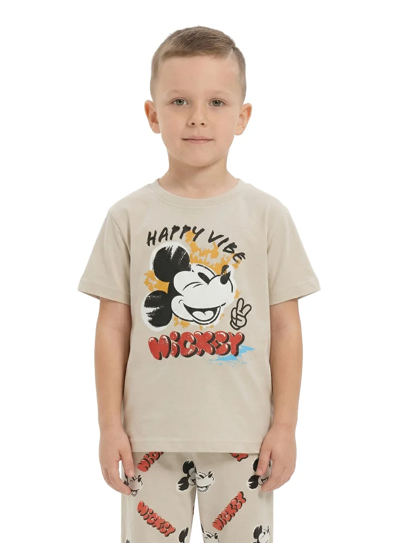ديزني Toddler Boys Disney Mickey Mouse Printed T-Shirt & Pyjama Set