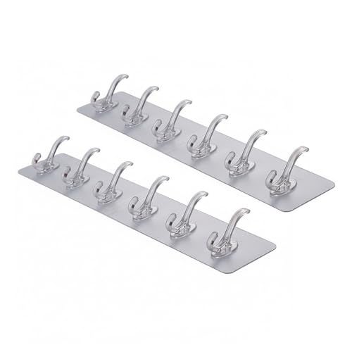 KBS Self Adhesive PVC Wall Hanger 6 Hook Sticker Transparent for Hanging Clothes,Towel,Key Home Kitchen Tools Office Bathroom Bedroom Products Door Multipurpose Organizers Accessories Items - Image 1