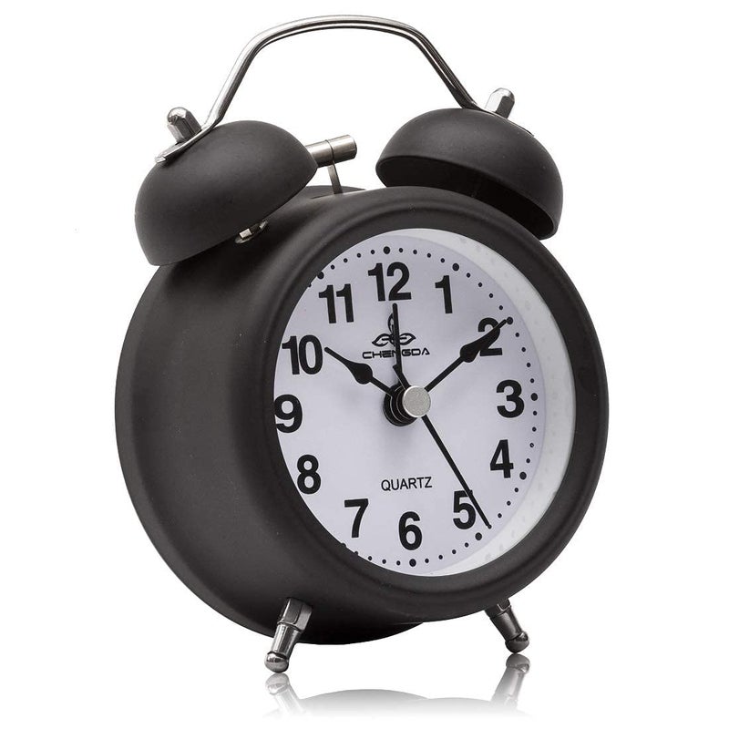 LIPSA ENTERPRISE LIPSA ENTERPRISE Vintage Twin Bell Copper Table Alarm Clock with Night LED Light for Student for Kids Bedroom Black 2  - Image 2