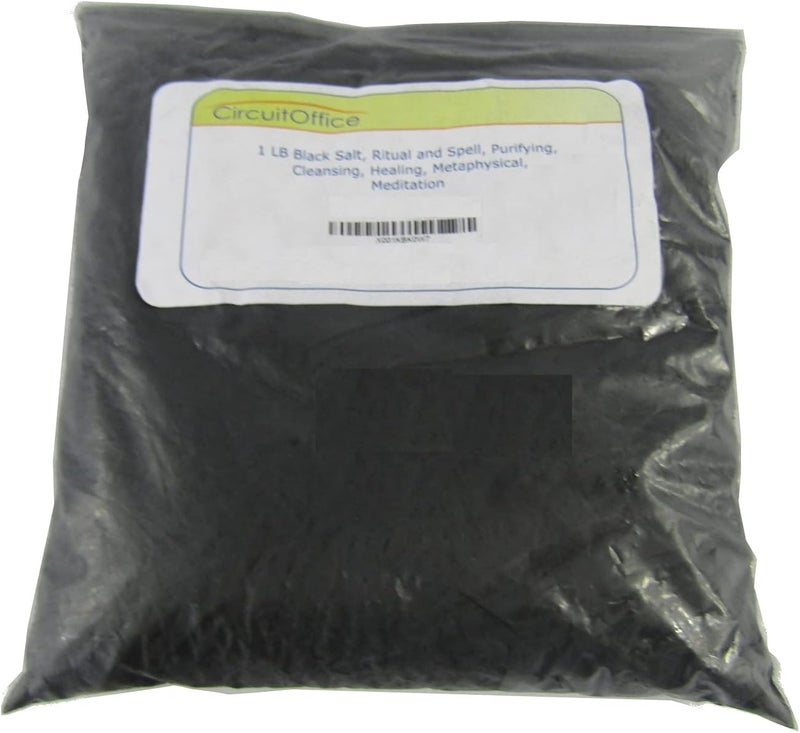CircuitOffice 1 LB Black Salt Ritual and Spell Purifying Cleansing Healing Metaphysical Meditation and Wicca