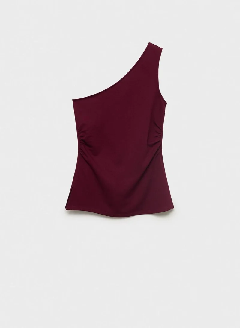 MANGO Asymmetrical Draped Top