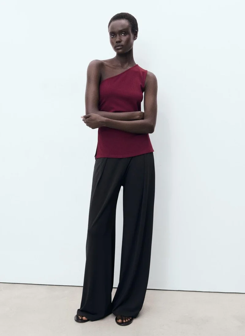 MANGO Asymmetrical Draped Top
