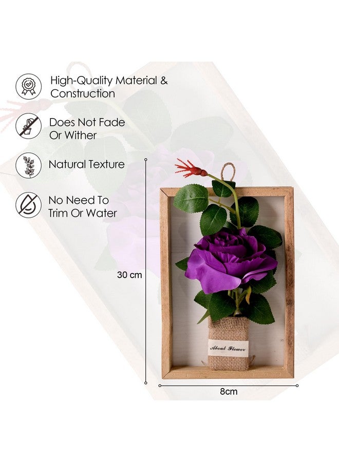 Homestic Artificial Plant|Artificial Flowers For Decoration|Decoration Artificial Flowers Pot|Plants For Office Décor|Natural Looking Plants|Rose Wall Mounted Small Bonsai|Multicolor - Image 2