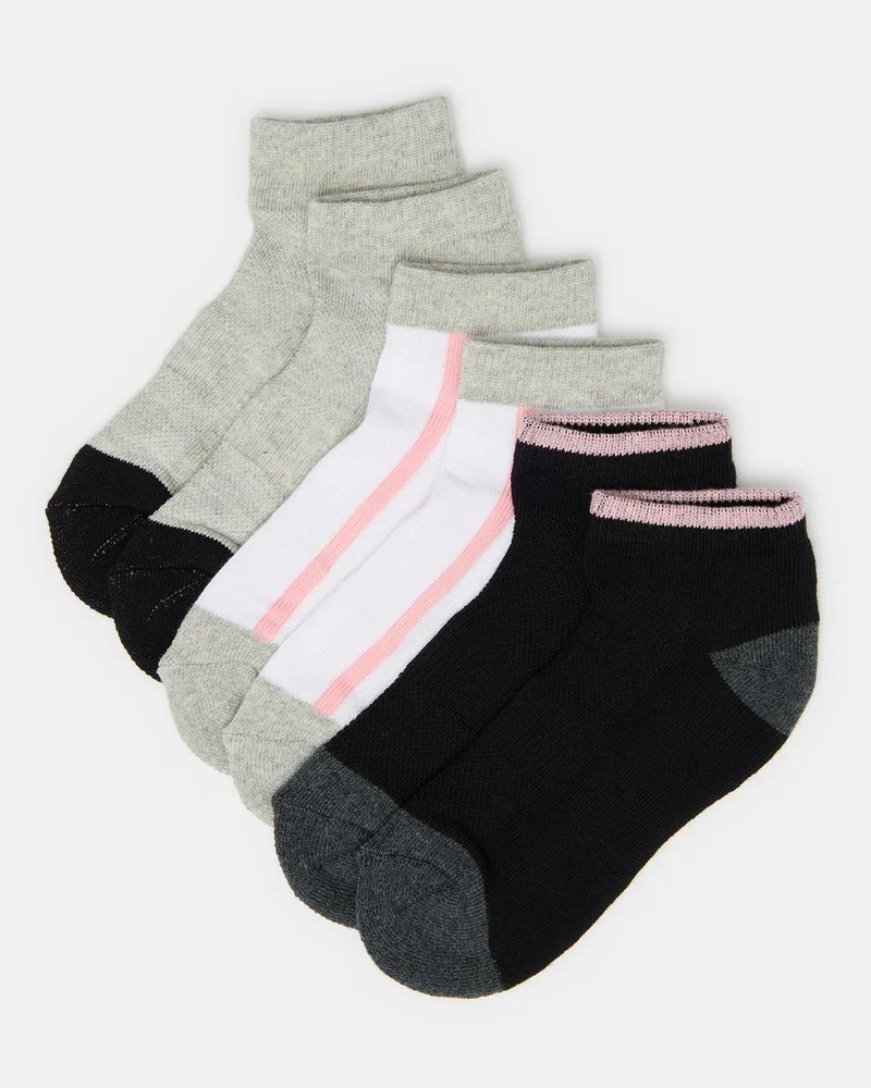 ردتاغ Girls Assorted Ankle Length Sports Socks (Pack Of 3)