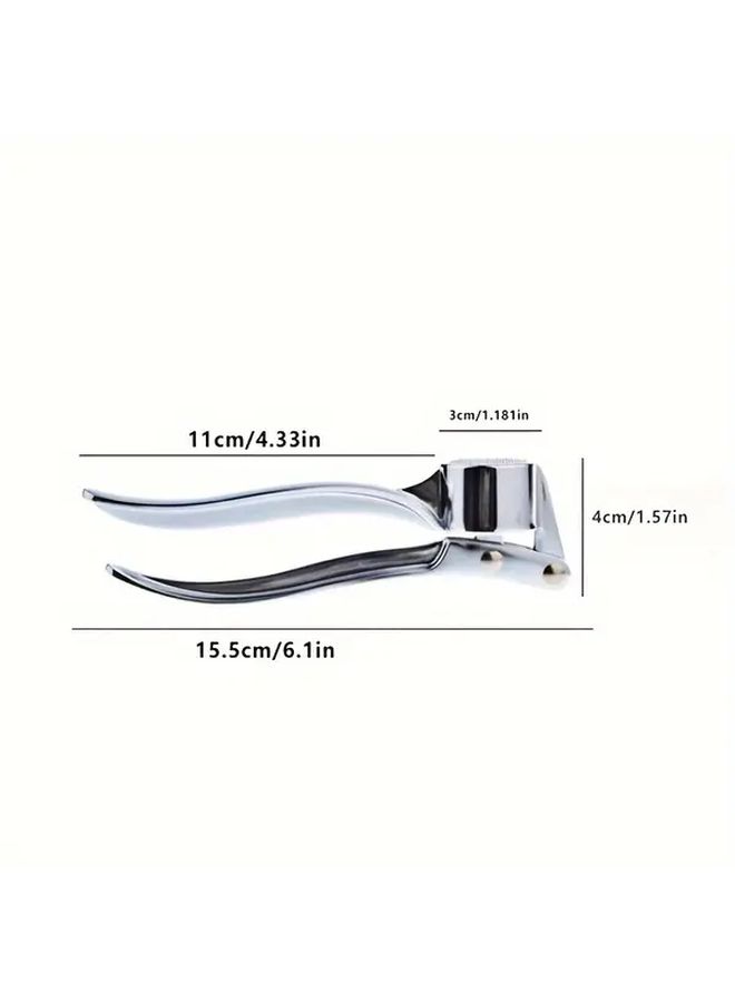 Stainless Steel Garlic Press Crusher And Juicer With Silvery Rust Resistant Easy Clean - Image 3