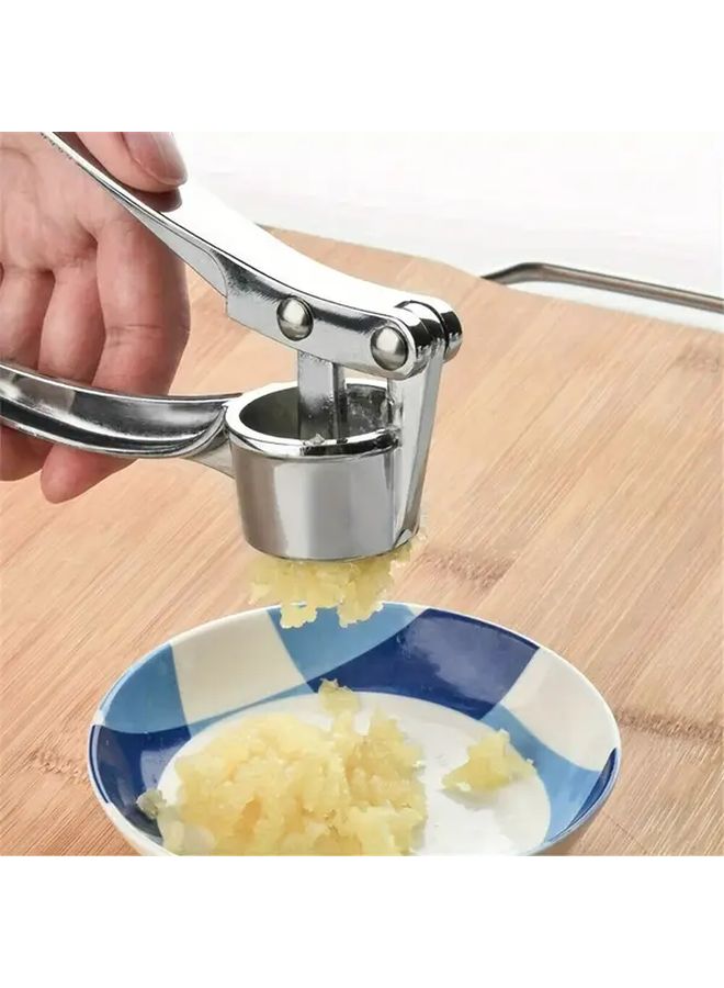Stainless Steel Garlic Press Crusher And Juicer With Silvery Rust Resistant Easy Clean - Image 4