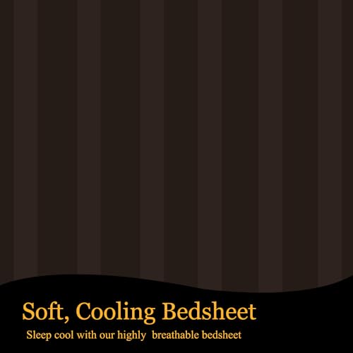 FRESH FROM LOOM Microfiber Wrinkle Resistant | Soft Skin Safe | Breathable Queen Size Flat Solid Bedsheets | Hotel & Home | Double Bedsheet Set with 2 Pillow Covers (95x90 Inches Coffee), 144 TC - Image 4