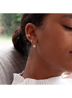 Mevecco Women Huggie Hoop Earrings Gold Ear Stud Cuff 14K Gold Filled Small Boho Beach Simple Delicate Handmade Hypoallergenic Jewelry Gift  - Image 2