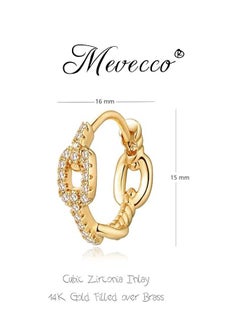 Mevecco Women Huggie Hoop Earrings Gold Ear Stud Cuff 14K Gold Filled Small Boho Beach Simple Delicate Handmade Hypoallergenic Jewelry Gift  - Image 4