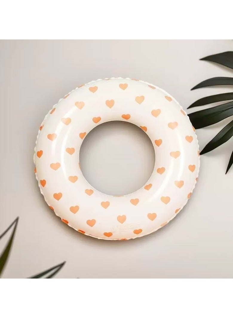 Goolsky 90cm Retro Heart Crystal Swim Ring – Double-Layer Inflatable PVC Float for Adults - Image 1