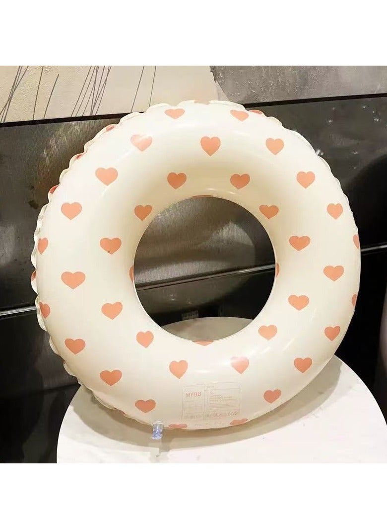Goolsky 90cm Retro Heart Crystal Swim Ring – Double-Layer Inflatable PVC Float for Adults - Image 3