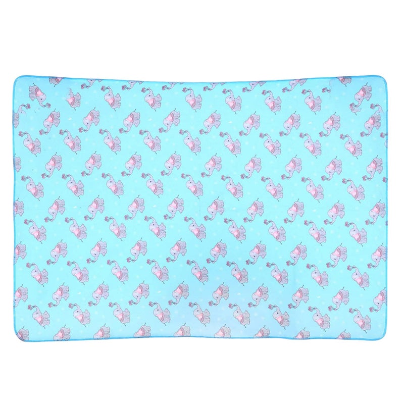 AHC Zikku Printed Dry Sheets for Baby Bed Size Double Bed Extra Large Soft |Comfortable |Extra Absorbency|Fast Dry (200x140 cm, Blue, Elephant Print) - Image 2