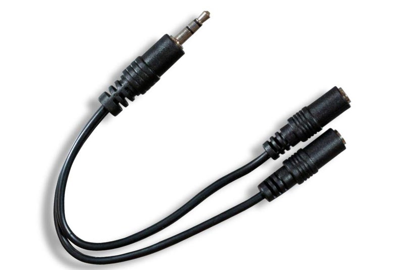 Cablelera 3.5mm Stereo Audio Splitter Cable M/F X2, 6", Black (ZCUUFMMF-6IN) - Image 2