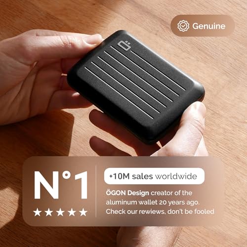 ÖGON -DESIGNS- Aluminum card holder with metal lock, RFID protection against fraud and demagnetization, compact wallet, Smart Case OSLO model - Image 3