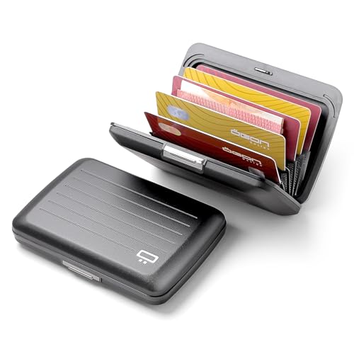 ÖGON -DESIGNS- Aluminum card holder with metal lock, RFID protection against fraud and demagnetization, compact wallet, Smart Case OSLO model - Image 2