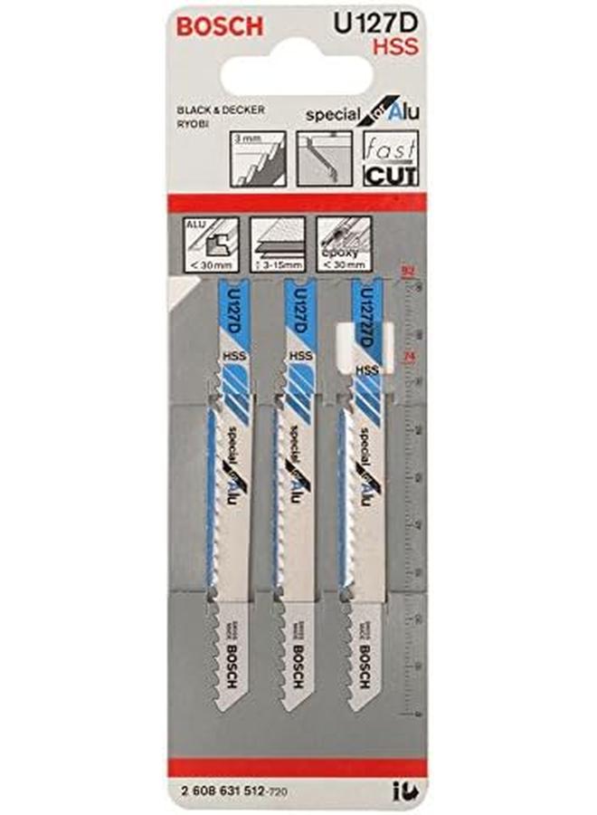 BOSCH U 127 D Jigsaw Blades 92 Mm Length High Grade High Speed Steel For Cutting Aluminium And Non Ferrous Metals Medium Tooth Pitch 3.0 Mm 5 Pcs  - Image 2