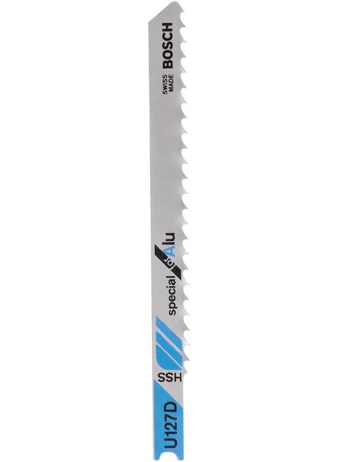 BOSCH U 127 D Jigsaw Blades 92 Mm Length High Grade High Speed Steel For Cutting Aluminium And Non Ferrous Metals Medium Tooth Pitch 3.0 Mm 5 Pcs  - Image 1