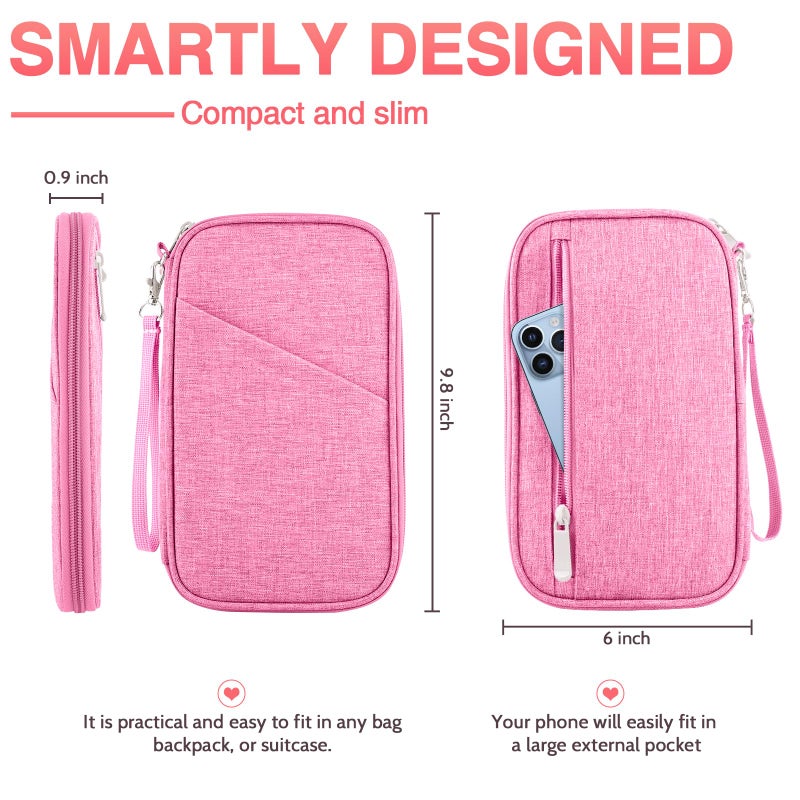 TOPBAG Passport Holder Family, Women Rfid Blocking Passport Wallet, Travel Essentials Premium Wallets, Waterproof Passport Holders Bag for Men Traveling, Travel Document Organizer Credit Cards Case - Image 2