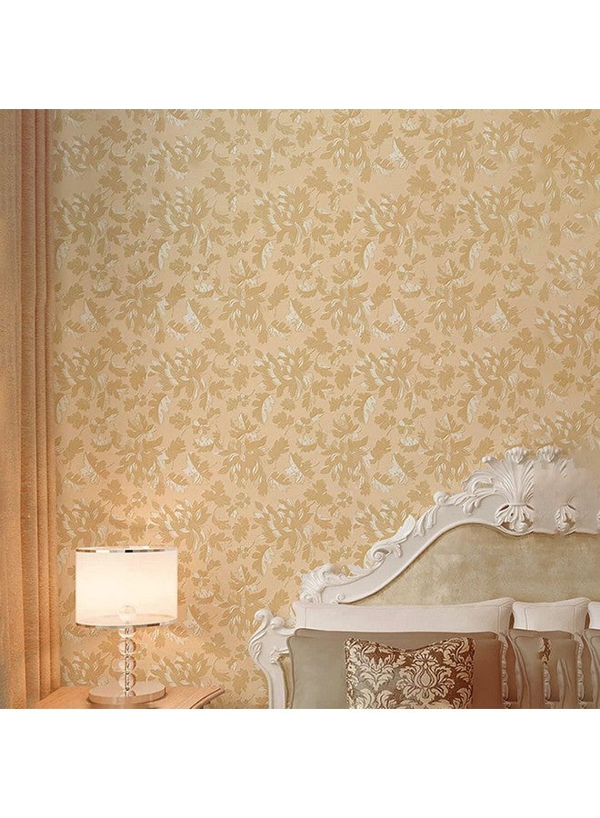 wolpin Wall Stickers Wallpaper (45 x 300 cm) Living Room, Bedroom, Textured Embossed Peony Roses Decal Floral Home Decoration, DIY Self Adhesive, Beige - Image 2