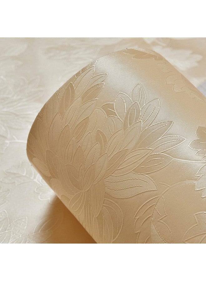 wolpin Wall Stickers Wallpaper (45 x 300 cm) Living Room, Bedroom, Textured Embossed Peony Roses Decal Floral Home Decoration, DIY Self Adhesive, Beige - Image 5