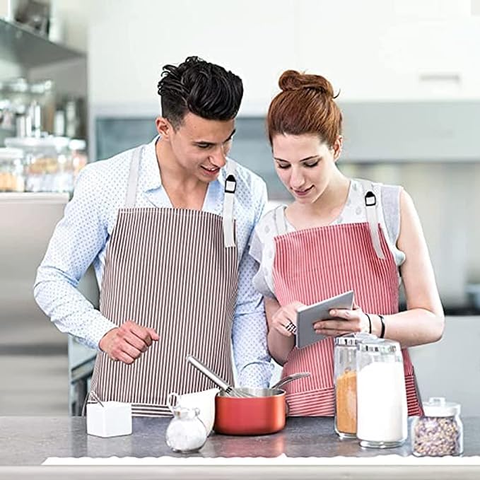 Gra8 Kitchen Apron Adjustable With Large Pocket Oxford Cloth Comfortable Breathable Durable Cooking Apron For Men Women Machine Washable 1Pcs Multicolor - Image 3