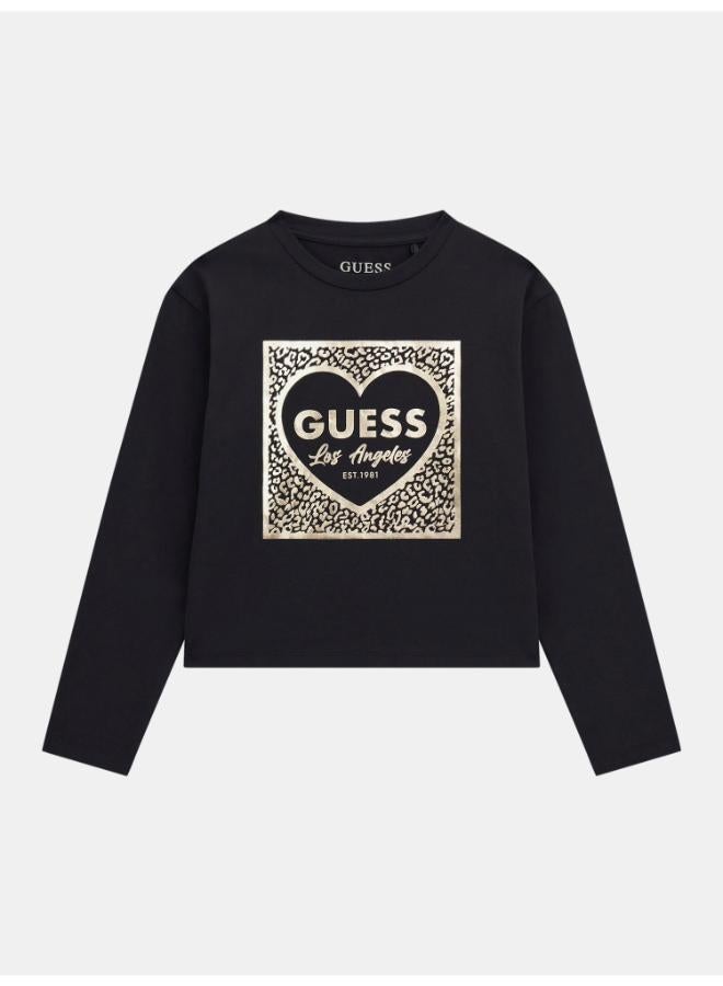 GUESS Kids Slogan Crew neck T-Shirt - Image 1